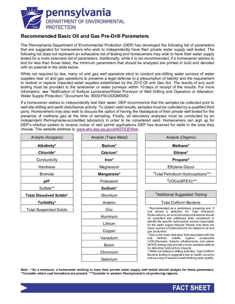 PA DEP OG recommendations 8000-FS-DEP4300
